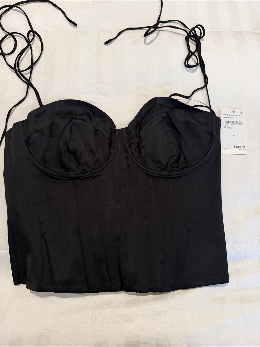Good American Black Bustier Top